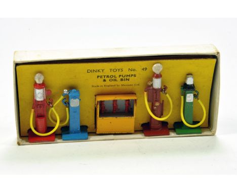 Dinky No. 49 Petrol Pumps and Oil Bin. Generally VG to E in VG inner card tray.