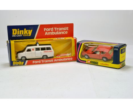 Dinky No. 274 Ford Transit Ambulance plus Corgi No. 315 Lotus Elite. NM in VG Boxes. 