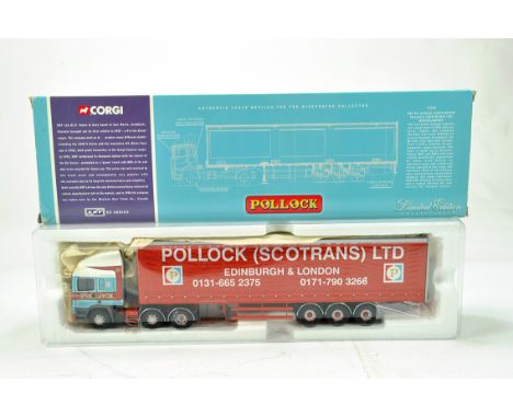 Corgi 1/50 Diecast Truck Issue Comprising 75205 ERF EC Curtain Trailer in livery of Pollock. NM to M in Box.