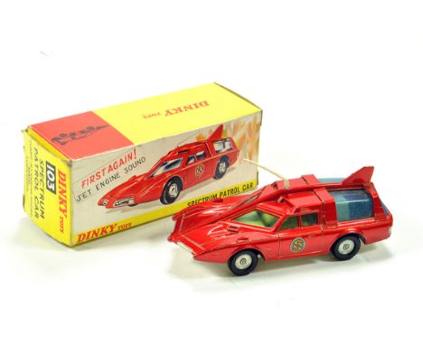 Dinky No. 103 Captain Scarlet Spectrum Patrol Car in metallic red. Generally VG to E in G Box.