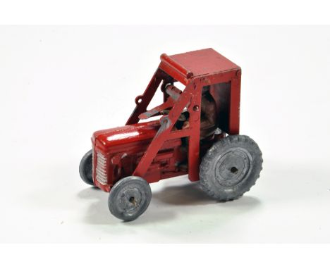 Benbros Ferguson Tractor with Front Loader Frame. Finished inred with driver. Generally VG, hard to find. 