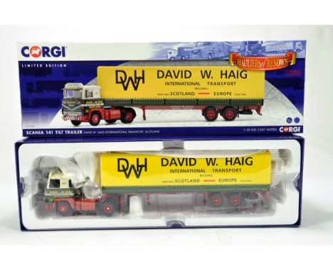 Corgi 1/50 Diecast Truck Issue Comprising CC15308 Scania 141 Tilt Trailer in livery of David Haig. NM to M in Box.