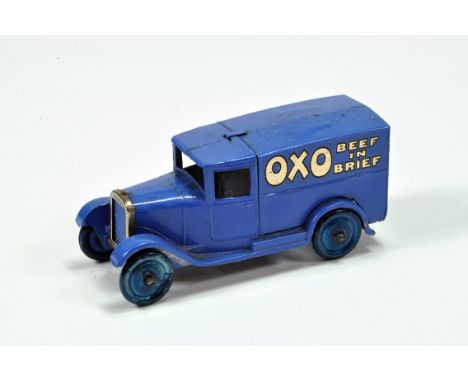 Dinky No. 28D Pre-war Delivery Van OXO. Blue with Silver lettering with black outline depicting Oxo. Tinplate radiator surrou