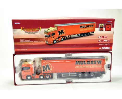 Corgi 1/50 Diecast Truck Issue Comprising CC13740 Scania R Curtain Trailer in livery of Mulgrew Haulage. NM to M in Box.