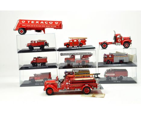Quanity of Diecast Fire Engine models plus Danbury Mint issues. Generally F to VG. Some damage on some. 