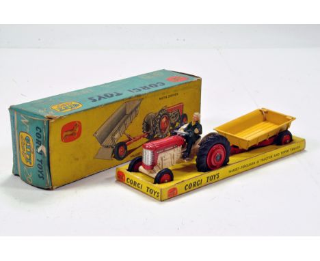 Corgi No. GS29 Massey Ferguson 65 Tractor and Trailer. E to NM in F to G Box.