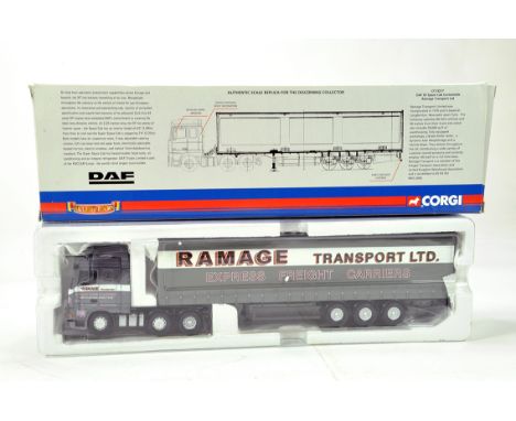 Corgi 1/50 Diecast Truck Issue Comprising CC13217 DAF XF Curtainside in livery of Ramage Transport. NM to M in Box.