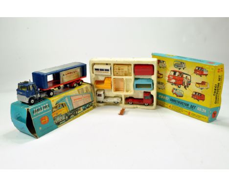 Corgi No. GS24 Constructor Set plus No. 1137 Ford Tilt Cab and Trailer Set. Generally F to G.