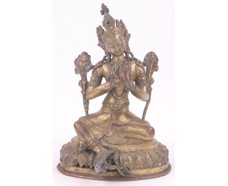 An Eastern bronze deity,height 7".