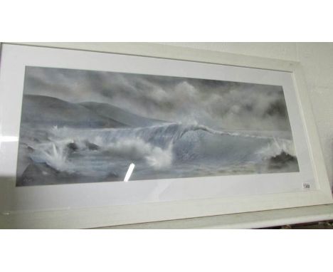 An original acrylic painting on panel 'Wave' signed with artists initials 'RCH'