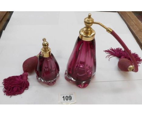 2 amethyst glass atomisers