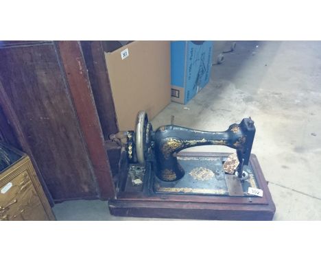 A vintage sewing machine