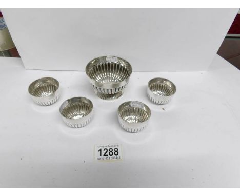 A silver plate Mappin & Webb bowl and 4 'egg' cups