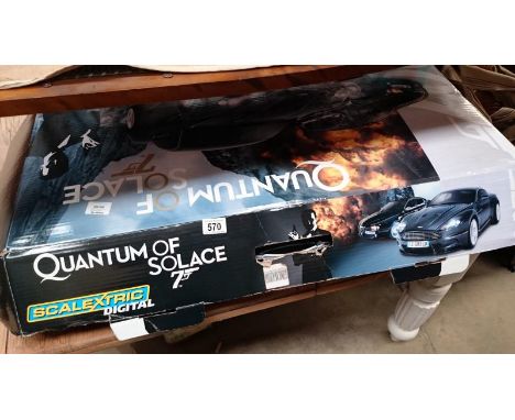 A boxed Scalextric 007 Quantum of Solace set, incomplete