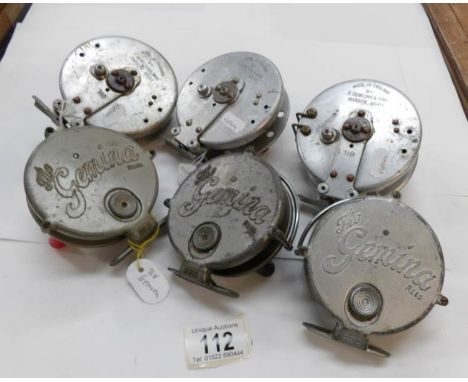 3 K Dowling & son fishing reels and 3 Gemina fishing reels