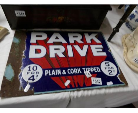 An enamel double sided Park Drive sign