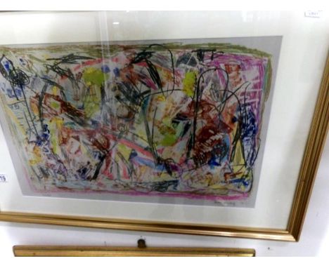An abstract mono type print, Walter Steinberg (B.1922) signed and dated 1978