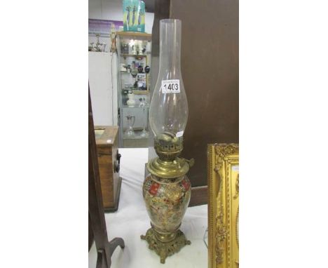 A Satsuma oil lamp