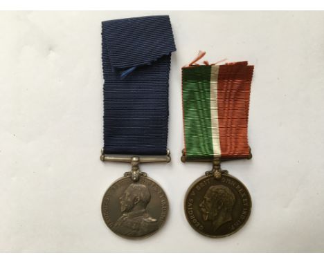 A Naval Long Service and Good Conduct medal inscribed with “K,59107 H. E. COOPER, L.STM. H.M.S. CERES.” Together with a marin