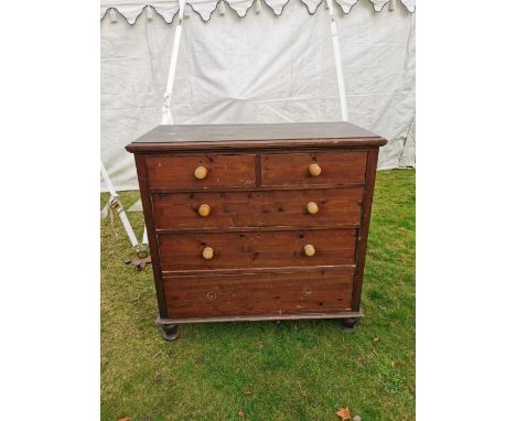 A Victorian Pine chest of drawers; oak gate leg table.&nbsp;