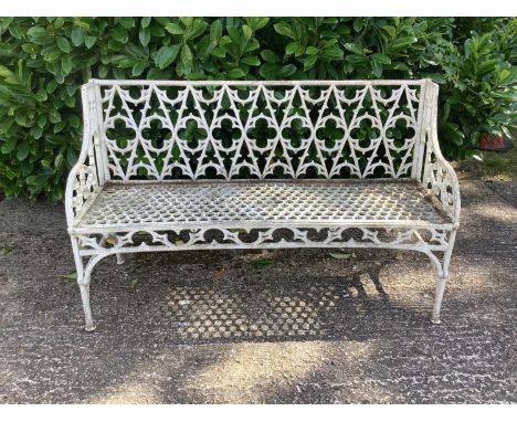Good stylish garden bench in the gothic Strawberry Hill taste 137.5cm wide x 51cm deep x 85cm high