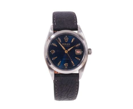 Gentleman's Rolex OysterDate Precision stainless steel wristwatch previously owned by Norman Cook a.k.a. Fatboy Slim. The blu