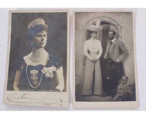 H.R.H. Princess Mary Duchess of York, signed portrait photograph dated 1903, inscribed on reverse and another signed portrait