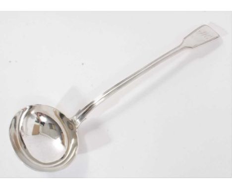 William IV silver Fiddle and thread pattern soup ladle, with engraved initials (London 1837) Mary Chawner. All at approximate