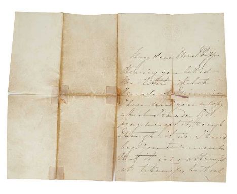 H.M.Queen Victoria, handwritten letter addressed to The Honourable Miss Phipps, Windsor Castle dated February 10th 1856. The 