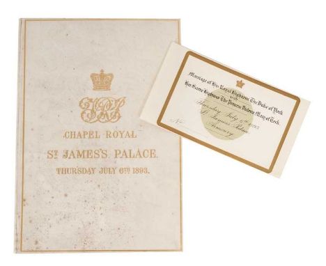 The Marriage of T.R.H. The Duke of York to Princess Victoria Mary of Teck (later T.M.King George V and Queen Mary) Thursday J