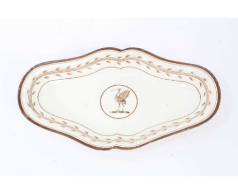A Wedgwood creamware dish, with Pelican crest, circa 1780, 26cmIn good antique condition with some minor rubbing to the rim, 