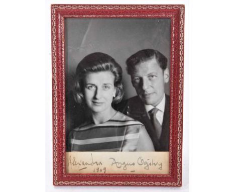 H.R.H.Princess Alexandra and The Hon. Angus Ogilvy, signed 1969 Royal presentation portrait photograph of the relaxed couple,