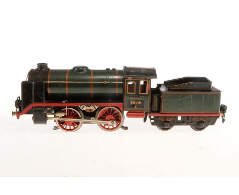 Märklin B-Dampflok R 66/12910, Spur 0, elektr., blau/schwarz, mit Tender, kW und 2 el. bel. Stirnlampen, tw nachlackiert, LS,