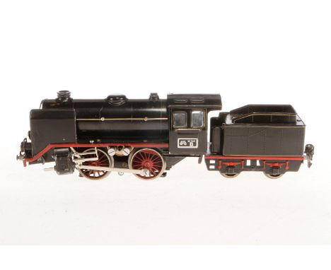 Märklin B-Dampflok R 66/12920, Spur 0, elektr., schwarz, mit Tender, gW und 2 el. bel. Stirnlampen, LS und tw besch., Z 3