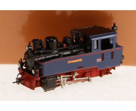 Bachmann/Westmodel C-Tenderlok ”Francesca”, Spur H0e, blau/schwarz, Alterungsspuren, OK, Z 1-2