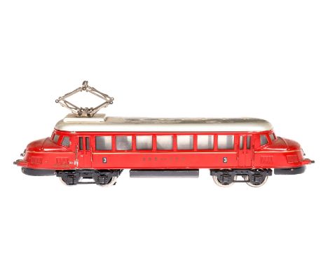 Märklin Schweizer Roter Pfeil ”SBB-CFF” RP 12930, Spur 0, elektr., rot HL, 1 bewegl. Pantograph, leichte Alterungs- und Gebra