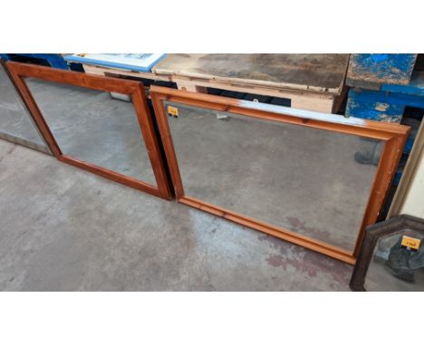 2 assorted wood framed rectangular mirrorsPlease note this lot is not subject to VAT. The hammer price will still be subject 