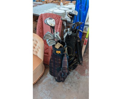 2 golf bags &amp; their contents containing clubs by Cobra, Ugly Duckling, Titleist, Ping, Hogan &amp; othersPlease note this