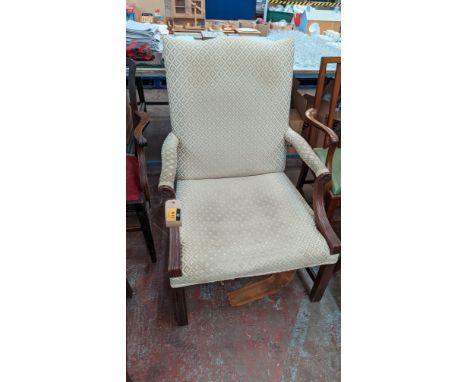 Georgian style reproduction armchairPlease note this lot is not subject to VAT. The hammer price will still be subject to our