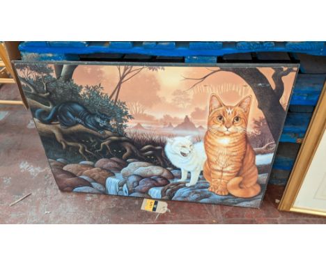 Cat themed printPlease note this lot is not subject to VAT. The hammer price will still be subject to our buyer's premium, ho