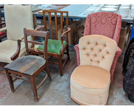 4 assorted chairsPlease note this lot is not subject to VAT. The hammer price will still be subject to our buyer's premium, h