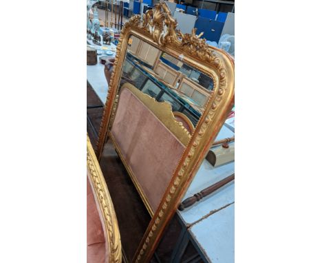 Large ornate framed mirror (115cm x 170cm approx.), French style, damagedPlease note this lot is not subject to VAT. The hamm