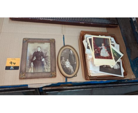 Mixed lot comprising 2 small framed photographs plus box containing very large quantity of postcards &amp; similarPlease note