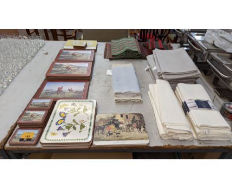 Quantity of table mats, drinks coasters, table runners &amp; similar - this lot comprises the total contents of the tablePlea