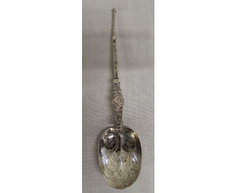 Silver Celtic Anointing spoon, Birmingham 1910 by Elkington &amp; Co Ltd, length 25cm, weight 3.19ozt