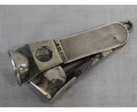 Silver cigar cutter London 1951, maker M Wachenheimer &amp; Co Ltd