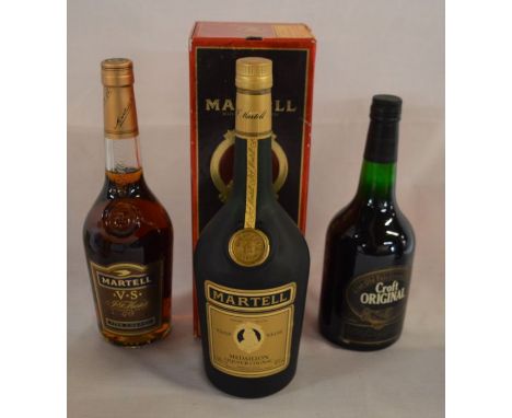 Boxed bottle of Martell Medaillon Liquer Cognac 40%, Martell VS Fine Cognac &amp; a bottle of Croft Original Sherry