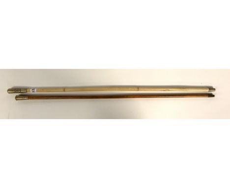 Two Essex Regimental swagger sticks, (one marked for the First Battalion).