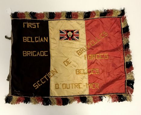 A Belgian First Brigade silk flag.