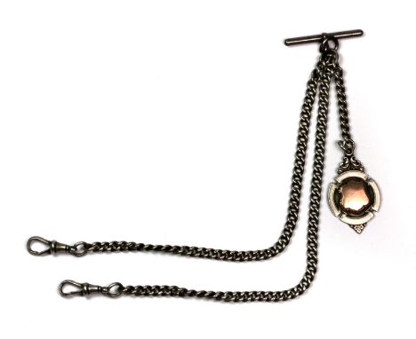 A hallmarked silver albert chain.
